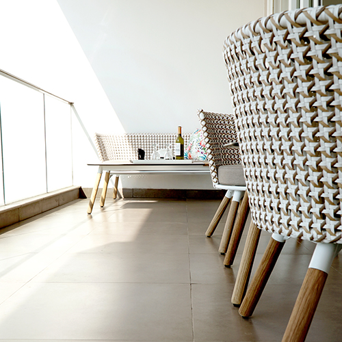 DAISY MAE Dining Chair & Chat 2 Seater Teak Legs