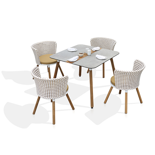 DAISY MAE Dining Chair Teak Legs & Dining Table Square