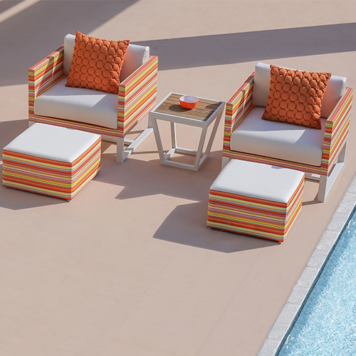 STRIPE Sofa 1 Seater & Ottoman