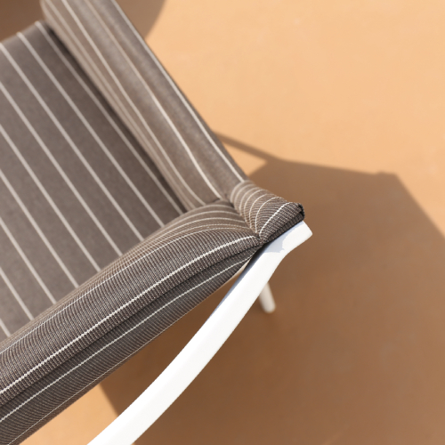 ANDY Dining Chair Pinstripe Mocca Detail