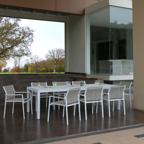 ALLUX Dining Table & Stackable Armchair