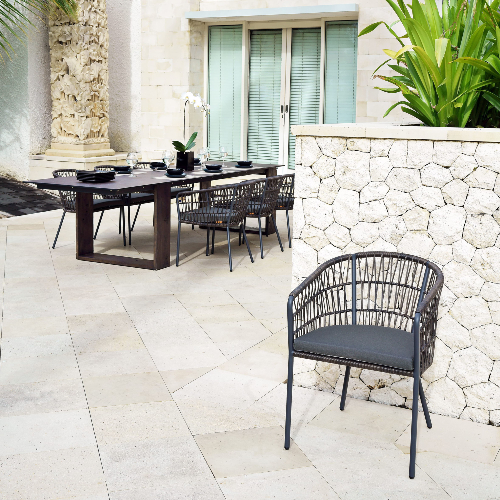 BONO Dining Chair Aluminum & AIKO Dining Table