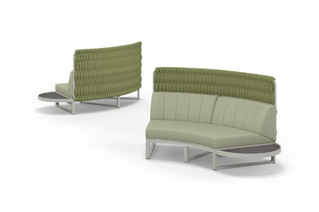 MUN115H MUNIA NAYA Curved Left Hand Modular System (HPL Top High Back) - CA1