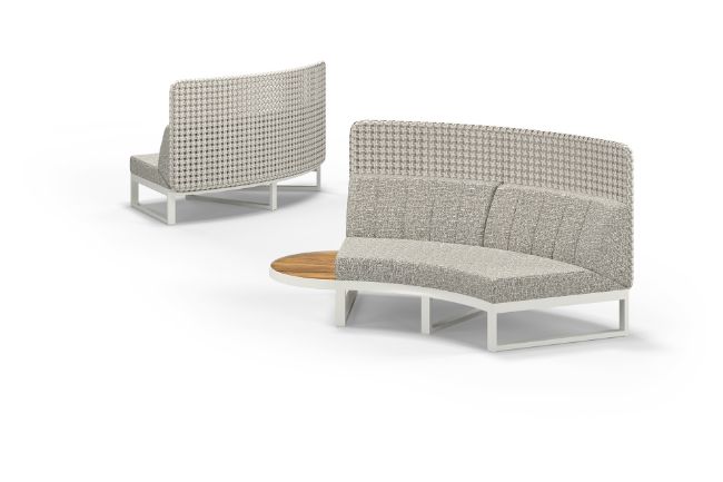 MUN216H MUNIA MO Curved Right Hand Modular System (Teak Top High Back) - CA1