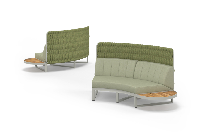 MUN315H MUNIA NAYA Curved Left Hand Modular System (Teak Top High Back) - CA1