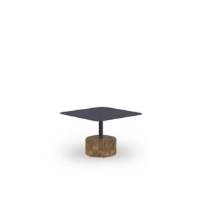 GLYPH Low Table Square 23.5" / 60 cm (Alu Top | Teak Base)