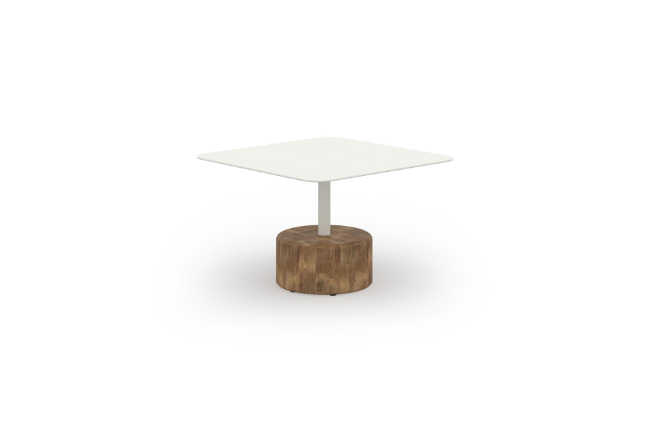 GLY101 GLYPH LOW TABLE SQUARE 60x60cm ALU Top Teak Base - CA1
