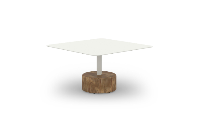 GLY102 GLYPH LOW TABLE SQUARE 80x80cm ALU Top Teak Base - CA1
