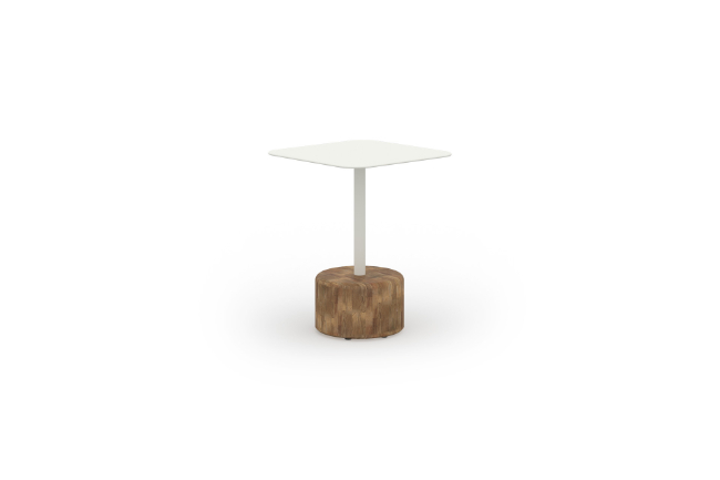 GLY103 GLYPH LOW TABLE SQUARE 40x40cm ALU Top Teak Base - CA1