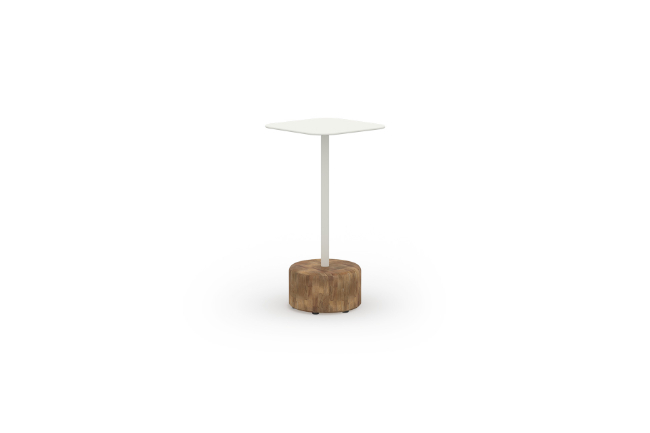 GLY104 GLYPH SIDE TABLE SQUARE 30x30cm ALU Top Teak Base - CA1