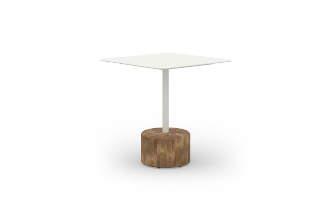 GLY105 GLYPH TEA TABLE SQUARE 60x60cm ALU Top Teak Base - CA1