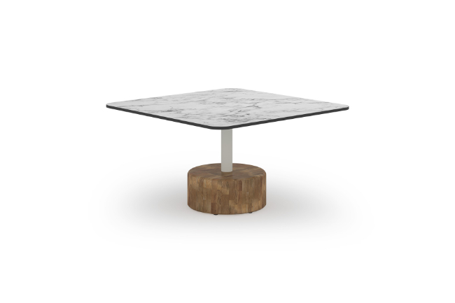 GLY112 GLYPH LOW TABLE SQUARE 80x80cm HPL Top Teak Base - CA1