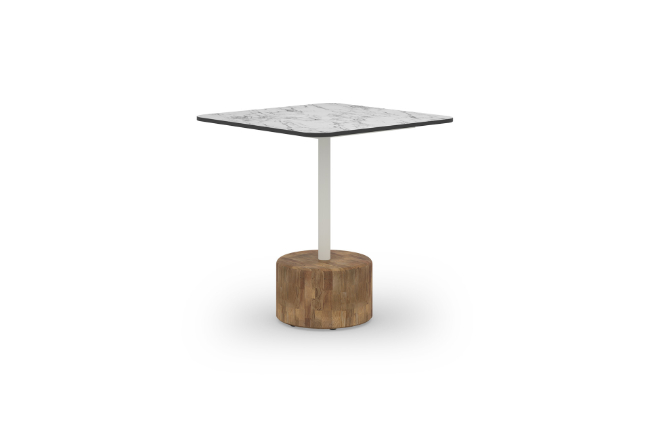 GLY115 GLYPH TEA TABLE SQUARE 60x60cm HPL Top Teak Base - CA1