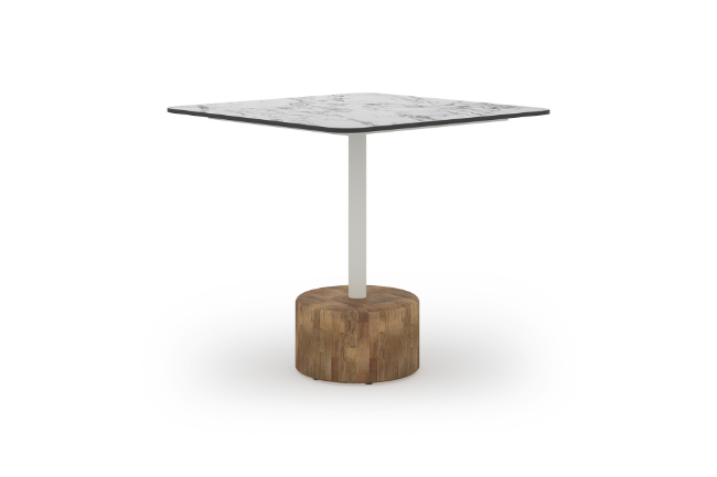 GLY117 GLYPH BISTRO TABLE SQUARE 80x80cm HPL Top Teak Base - CA1