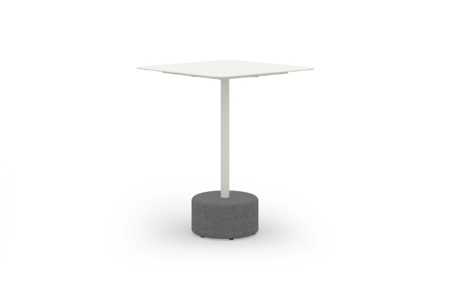 GLY126 GLYPH BISTRO TABLE SQUARE 60x60cm ALU Top Stone Base - CA1