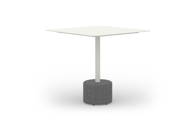 GLY127 GLYPH BISTRO TABLE SQUARE 80x80cm ALU Top Stone Base - CA1