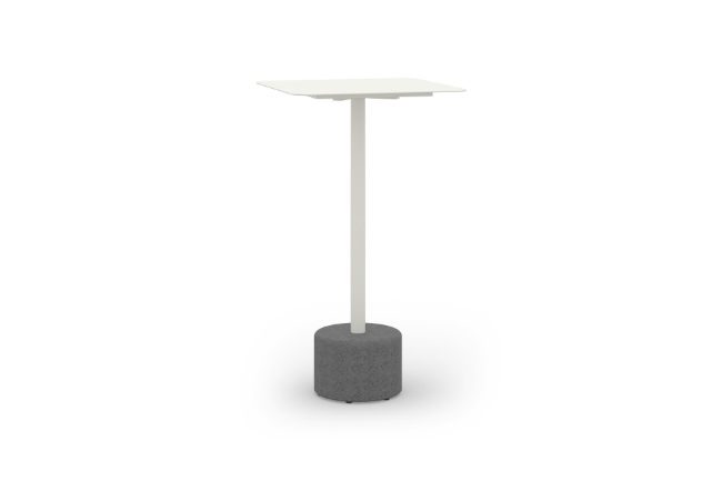 GLY128 GLYPH BAR TABLE SQUARE 60x60cm ALU Top Stone Base - CA1