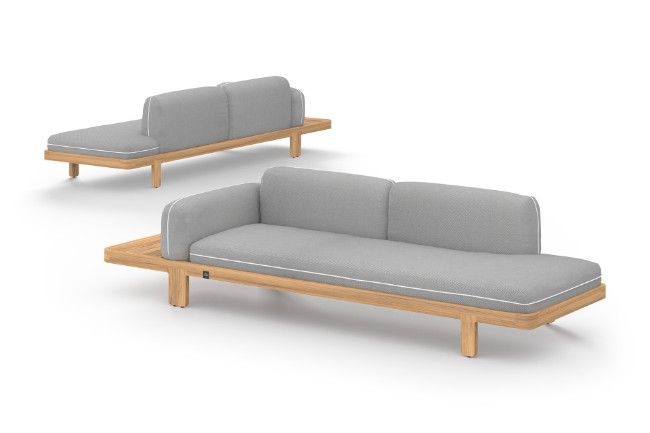 HAC07 HACIENDA Right Hand Sectional with Arm (Teak) - CA1