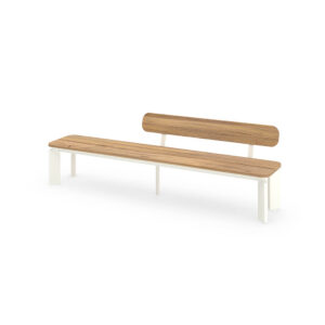 TITAN Bench 102" / 260 cm with Backrest (Teak) - Left