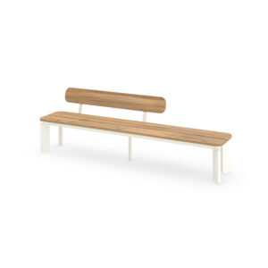 TITAN Bench 102" / 260 cm with Backrest (Teak) - Right