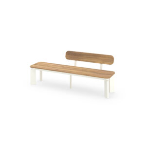 TITAN Bench 79" / 200 cm with Backrest (Teak) - Left